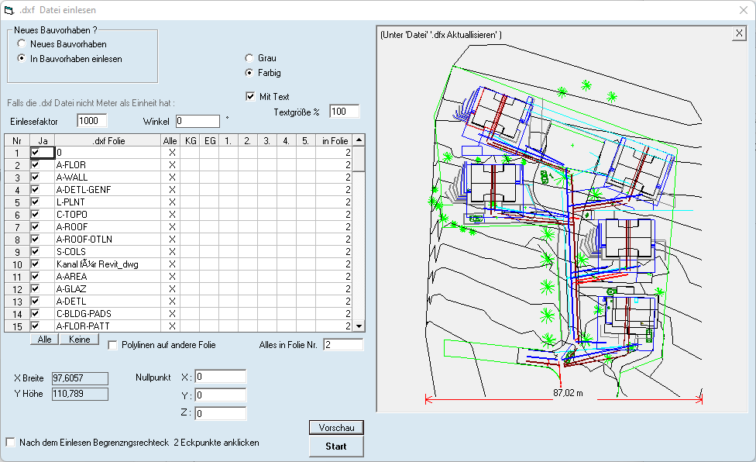 DXF-Import Einlesen DXF