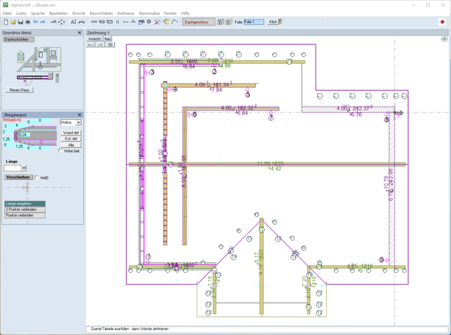 Wandmodul Grundriss